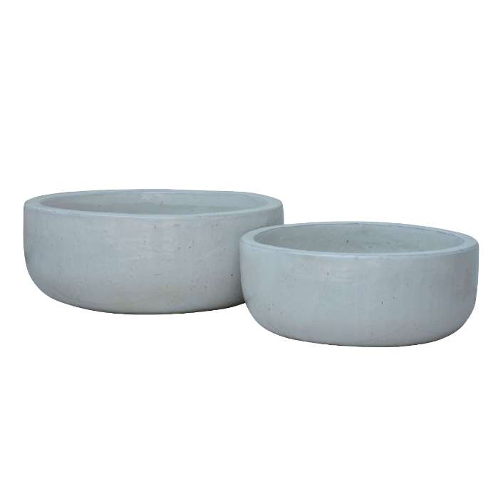 Set of 2 glazed terracotta pots