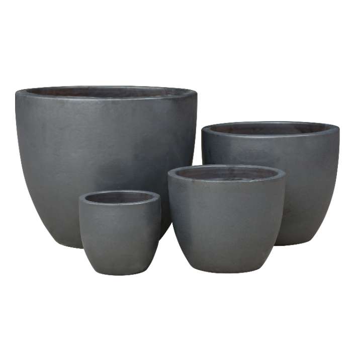 Set of 4 glazed terracotta pots